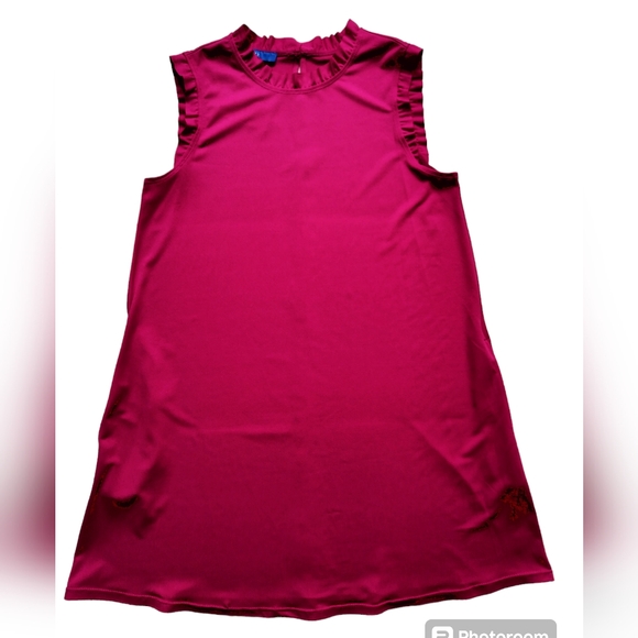 ๐ Apt.9 women's midi dress cap sleeve berry color ruffle size M - Picture 3 of 14